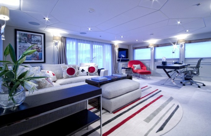 Interior of the Pendennis refitted yacht Illusion